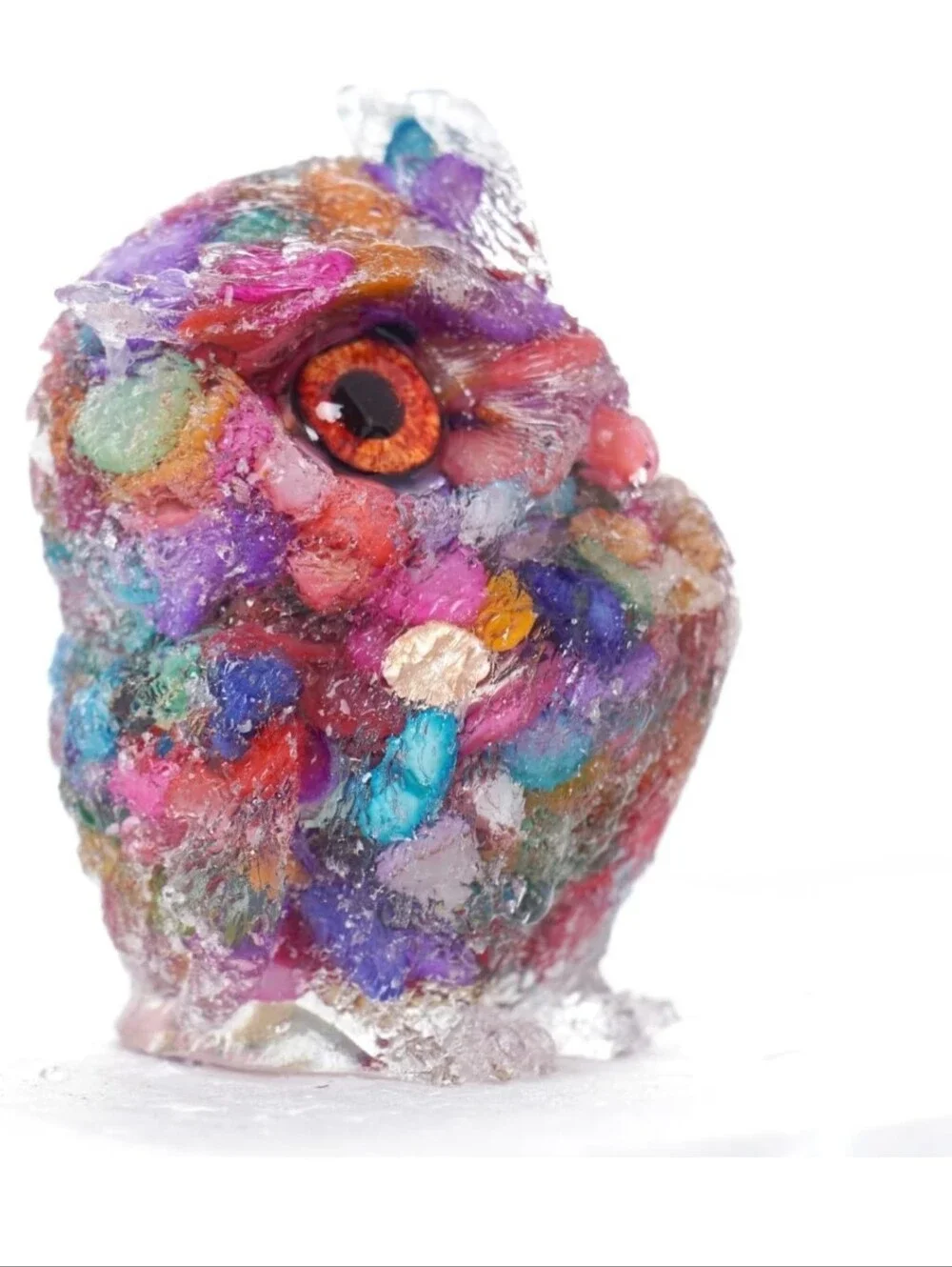 Colorful Multicolor Owl Bird Figurine Decorative Ornament
